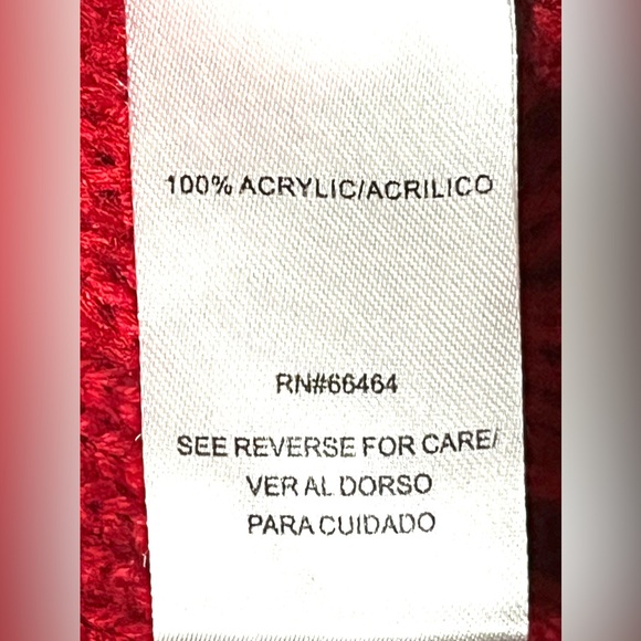 Elegant Red Fringed Knit Sweater - Picture 7 of 8